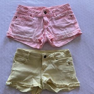 Pink and Yellow Short Shorts